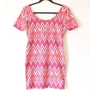 Pink Peach Cream Dress with Sleeves